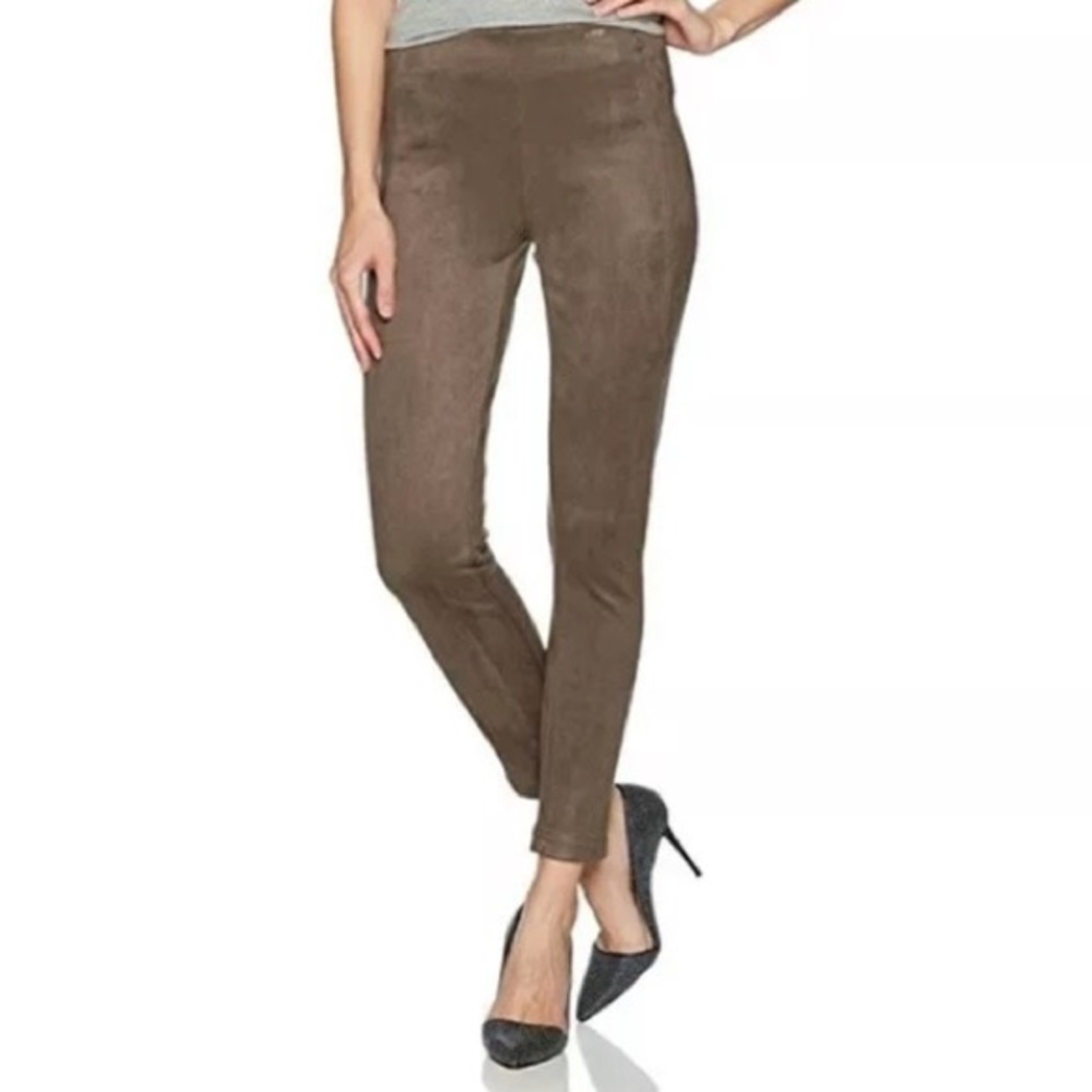 Ivanka Trump Brown Faux Suede Stretch Leggings